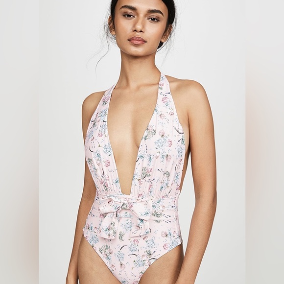 NWT WeWoreWhat Brooklyn One Piece Halter Floral Swimsuit Revolve, Medium - Picture 3 of 10
